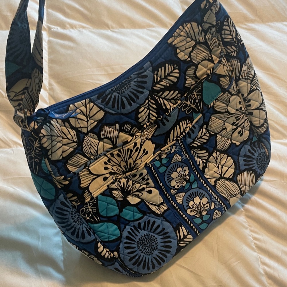 Vera Bradley Floral Quilted Blue Shoulder/Crossbody Bag
